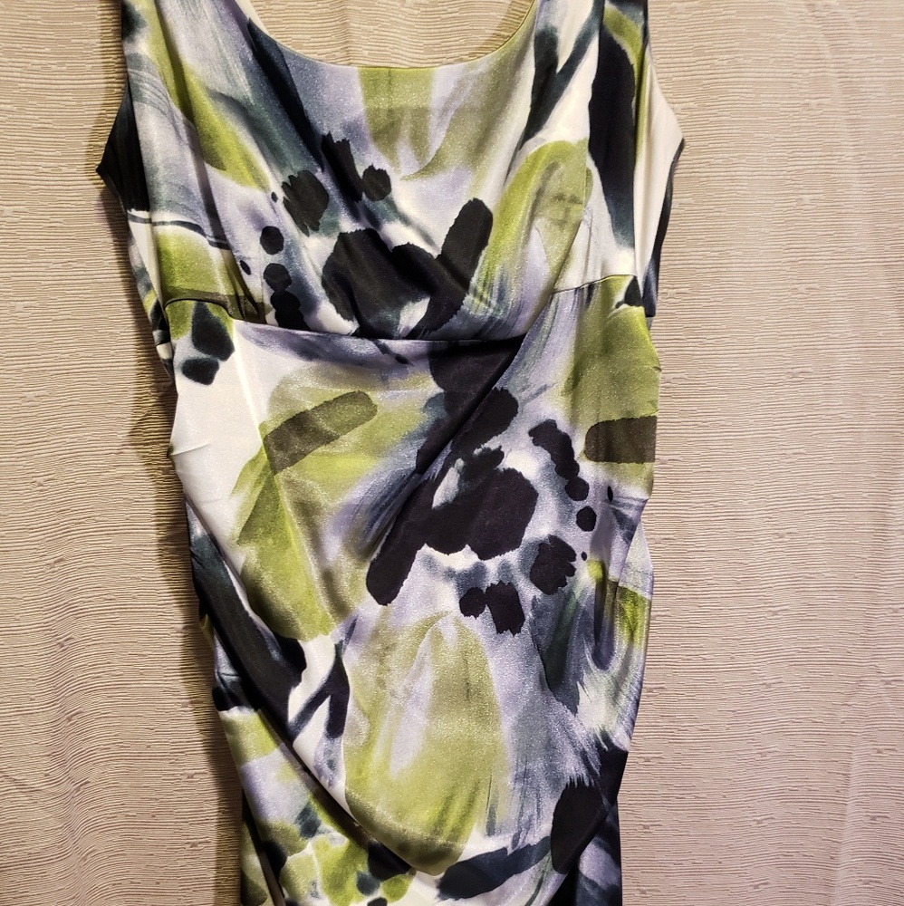 Ruched satin like midi dress